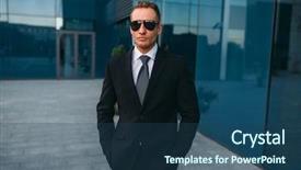  Presentation with pale male hawk - Slides consisting of male bodyguard politician persons safeguard background and a ocean colored foreground