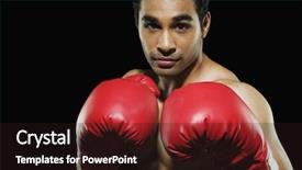  Presentation with boxer - Audience pleasing PPT layouts consisting of male boxer in fighting stance backdrop and a wine colored foreground