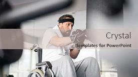  Presentation with boxer - Presentation theme with male-boxer-in-wheelchair-having background and a soft green colored foreground