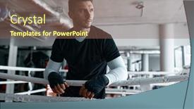  Presentation with boxer - Slides consisting of male-boxer-leaned-on-ring background and a violet colored foreground