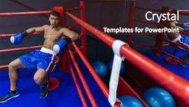  Presentation with boxing ring - Amazing theme having male boxer resting in the corner of the boxing ring backdrop and a tawny brown colored foreground