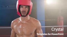  Presentation with boxing ring - Cool new slides with male boxer wearing red headgear backdrop and a  colored foreground