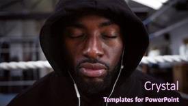  Presentation with boxing ring - PPT theme enhanced with male-boxer-with-eyes-closed background and a wine colored foreground