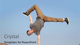  Presentation with natural - PPT theme with male-breakdancer-on-natural-background background and a light blue colored foreground