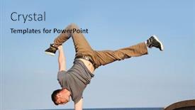  Presentation with natural - Cool new slide deck with male-breakdancer-on-natural-background backdrop and a light blue colored foreground