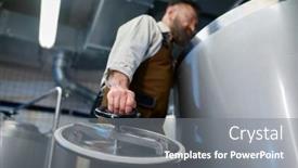 Presentation with tank - Slide deck featuring male-brewer-in-apron-looking background and a gray colored foreground