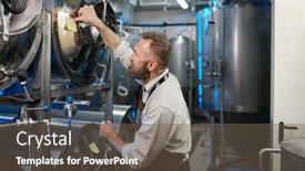  Presentation with process - Theme having male-brewer-making-notes background and a  colored foreground