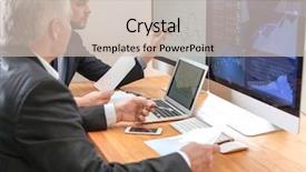  Presentation with trading - Slide deck consisting of male brokers working in office background and a soft green colored foreground