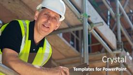  Presentation with foreman - Audience pleasing slides consisting of male-builder-foreman-construction-worker backdrop and a tawny brown colored foreground