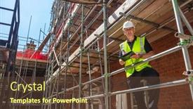  Presentation with foreman - Theme enhanced with male-builder-foreman-construction-worker background and a tawny brown colored foreground