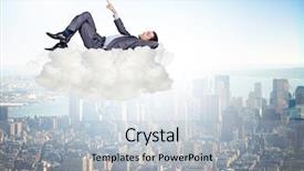  Presentation with free security - Amazing PPT theme having free data security - young male businessman enjoying his backdrop and a  colored foreground