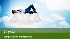  Presentation with free security - Slides having free data security - young male businessman enjoying his background and a  colored foreground