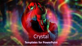  Presentation with information technologies - PPT theme with male-businessman-in-virtual-reality background and a tawny brown colored foreground