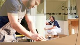  Presentation with apprentice - Slide deck consisting of male-carpenter-with-female-apprentice background and a coral colored foreground