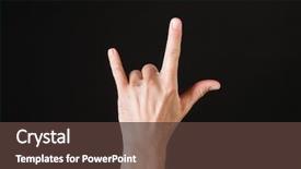  Presentation with black hand - PPT theme having male caucasian hand showing rock ' background and a tawny brown colored foreground