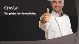  Presentation with black male female fashion - Presentation consisting of male chef showing thumbs up background and a dark gray colored foreground