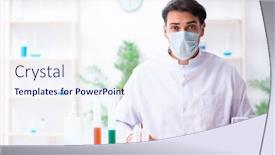  Presentation with chemist - Colorful slide deck enhanced with male-chemist-examining-wine-samples backdrop and a sky blue colored foreground