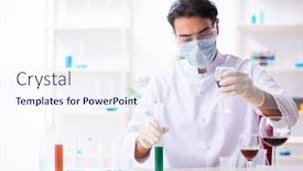  Presentation with chemist - Cool new PPT layouts with male-chemist-examining-wine-samples backdrop and a sky blue colored foreground