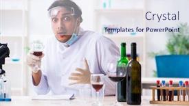  Presentation with chemist - PPT layouts enhanced with male-chemist-examining-wine-samples background and a sky blue colored foreground