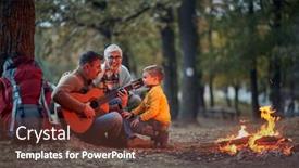  Presentation with grandparents - Slide deck enhanced with male-child-with-grandparents background and a tawny brown colored foreground