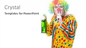  Presentation with clown - Amazing slide deck having male-clown-isolated-on-white backdrop and a white colored foreground