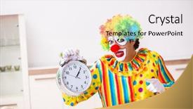  Presentation with home hazardous waste - Colorful theme enhanced with male clown preparing for perfomance backdrop and a  colored foreground