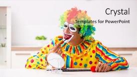  Presentation with home lending - Beautiful theme featuring male clown preparing for perfomance backdrop and a white colored foreground