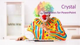  Presentation with home hazardous waste - Presentation with male clown preparing for perfomance background and a  colored foreground