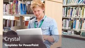  Presentation with college - Amazing presentation having male-college-student-studying backdrop and a dark gray colored foreground