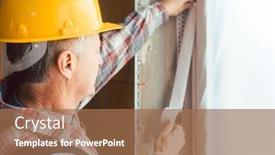  Presentation with tape - Cool new theme with male-construction-worker-applying-tape backdrop and a coral colored foreground