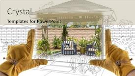  Presentation with contractor - Theme enhanced with male-contractor-hands-framing-completed background and a coral colored foreground