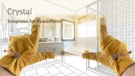  Presentation with contractor - Theme consisting of male-contractor-hands-framing-completed background and a lemonade colored foreground