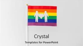  Presentation with lgbt pride flag rainbow flag - Presentation theme having male couple white paper pictogram background and a white colored foreground