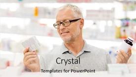  Presentation with medicine - Presentation theme consisting of male customer choosing between drug background and a lemonade colored foreground