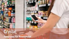  Presentation with customer service phone number - Colorful presentation enhanced with male customer uses mobile phone backdrop and a coral colored foreground