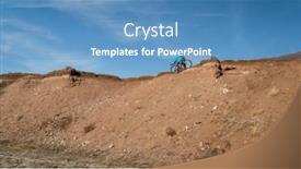  Presentation with cyclist - Presentation theme consisting of male-cyclist-is-riding background and a teal colored foreground