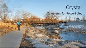  Presentation with winter river - Presentation consisting of male-cyclist-is-riding background and a light blue colored foreground