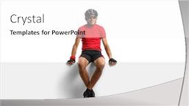  Presentation with cyclist - Theme enhanced with male-cyclist-with-helmet-sitting background and a white colored foreground