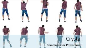  Presentation with dancing - PPT theme enhanced with male dancer - collection the back of young background and a light blue colored foreground