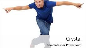  Presentation with dance beautiful couple dancing ballroom - Cool new PPT theme with male dancer - handsome young man dancing isolated backdrop and a  colored foreground