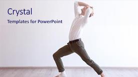  Presentation with empty space dance studio - Presentation theme consisting of male dancer - handsome young man in dance background and a  colored foreground