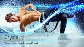  Presentation with dancing - Beautiful presentation featuring male dancer - young dancing man with light backdrop and a  colored foreground