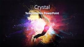  Presentation with background - Beautiful PPT theme featuring male-dancer-against-colourful-background backdrop and a wine colored foreground