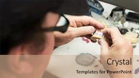  Presentation with mold - Beautiful PPT layouts featuring male dental technician working backdrop and a coral colored foreground