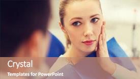  Presentation with dental office - Cool new PPT theme with male dentist and complain backdrop and a coral colored foreground