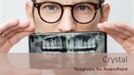  Presentation with mouth - PPT theme enhanced with male-dentist-cover-his-mouth background and a coral colored foreground