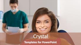  Presentation with nurse a male patient - Slide set featuring male dentist reading female patient' background and a  colored foreground