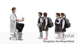  Presentation with jaw - Theme consisting of male-dentist-showing-a-model background and a white colored foreground