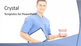  Presentation with teen mom cap and gown holding a baby - Amazing presentation theme having male dentist surgeon holding backdrop and a sky blue colored foreground