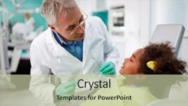  Presentation with black child - Slides having male dentist with black child background and a soft green colored foreground